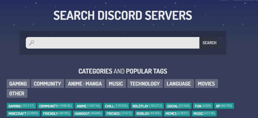 Disboard server finder