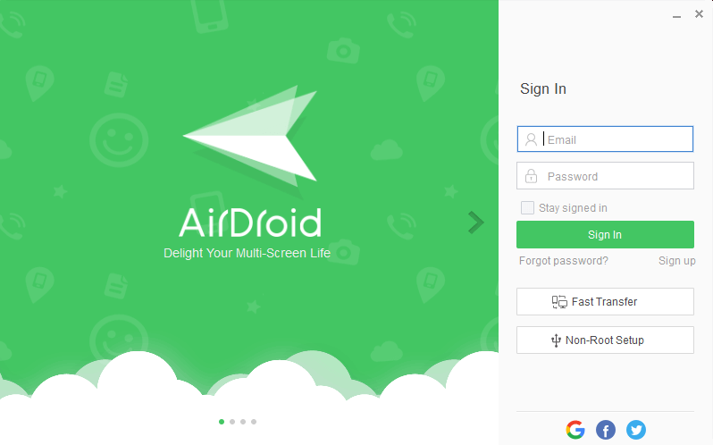 Sign in to AirDroid on PC