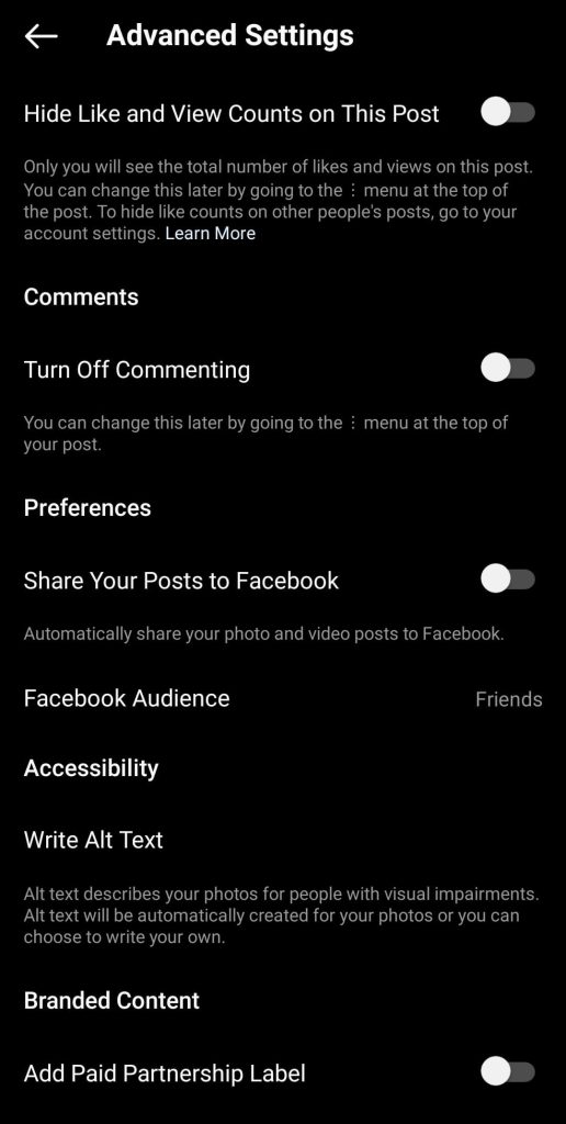 turn off commenting on new post