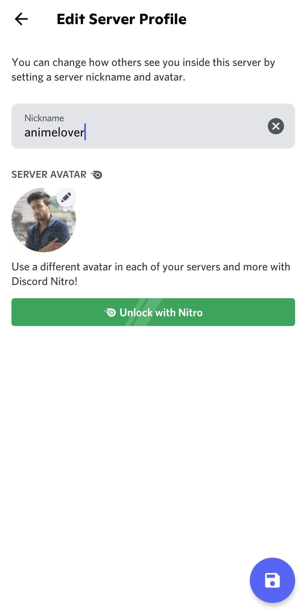Save nickname