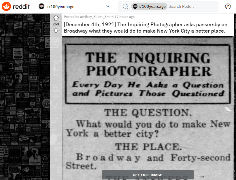 Subreddit 100yearsago
