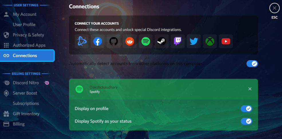 Discord connections