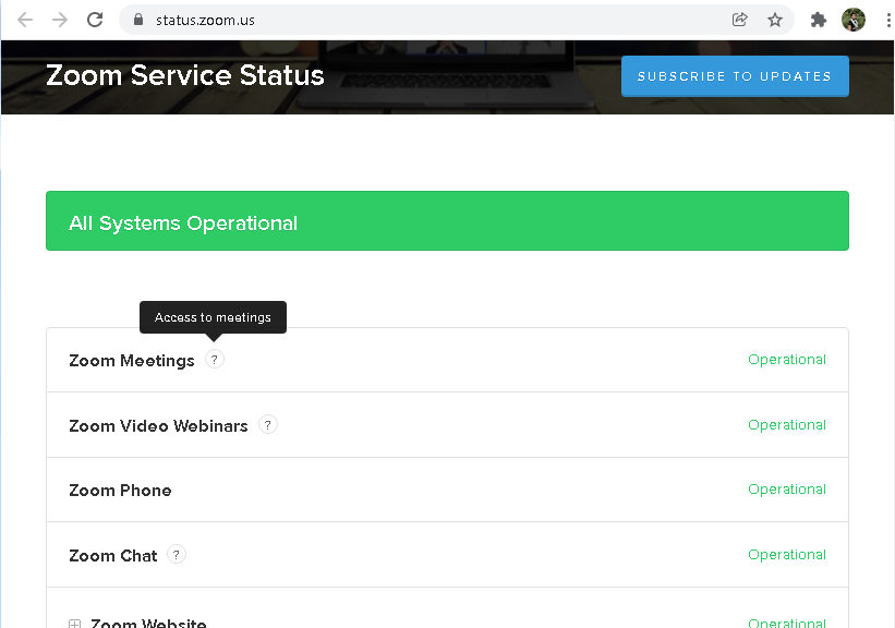 Check Zoom service status