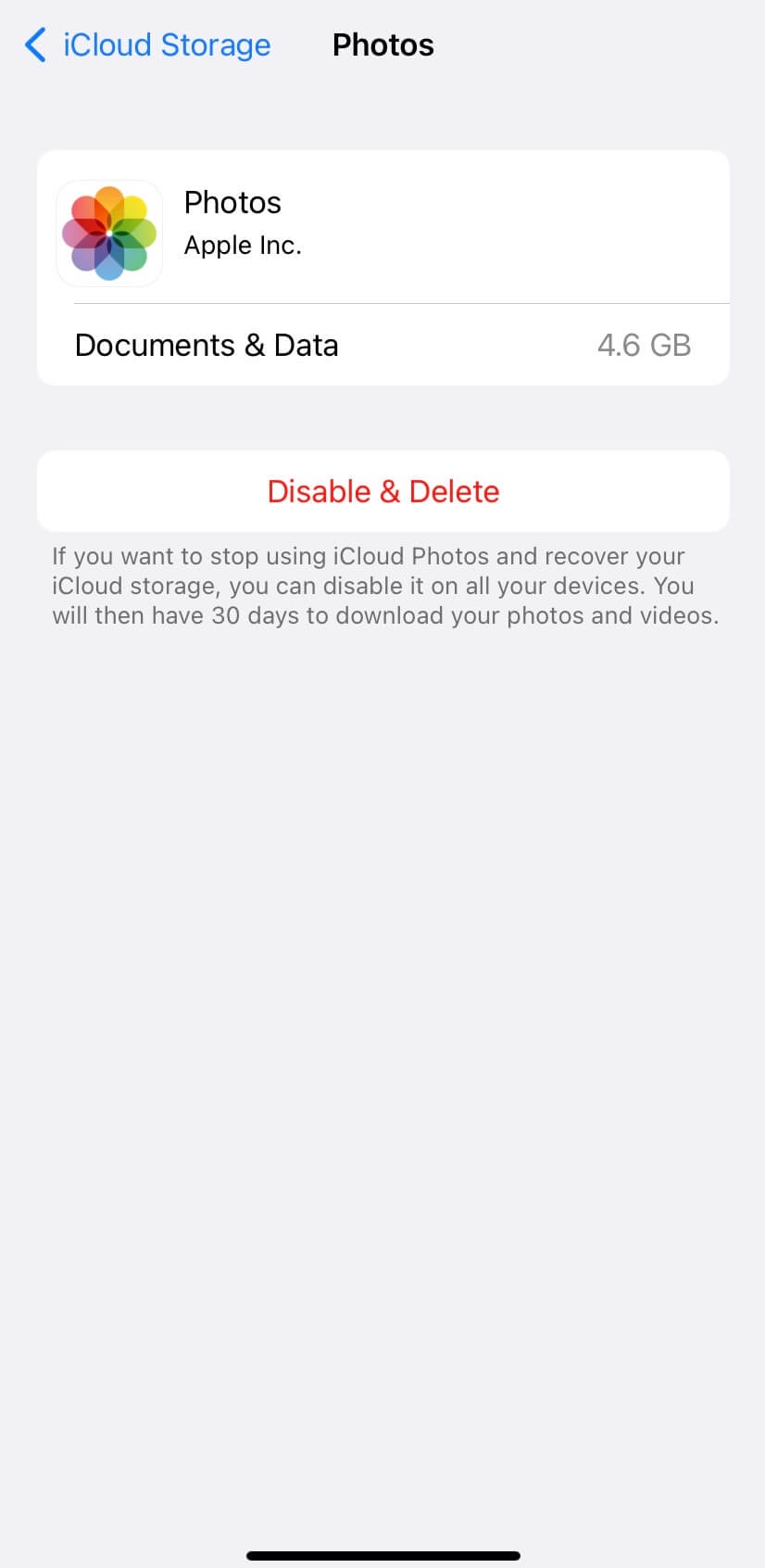 Delete iCloud backup data