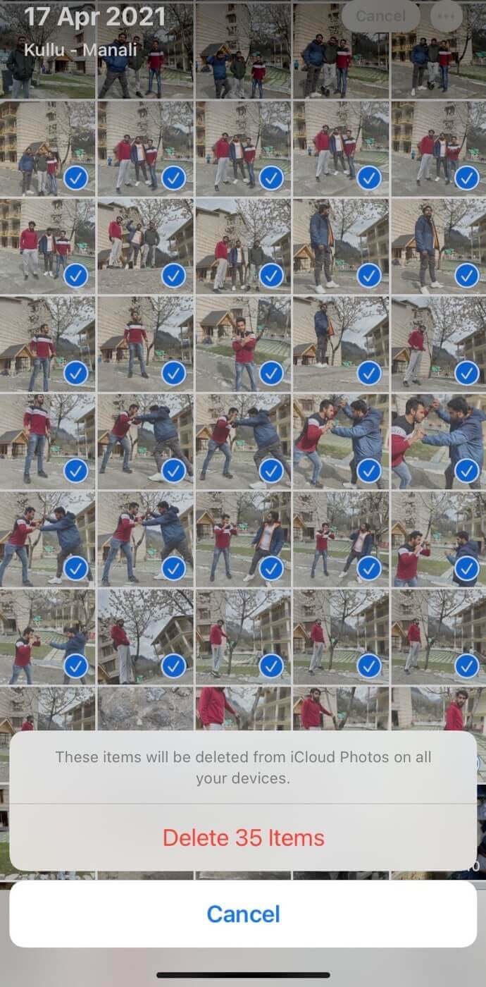 Delete unnecessary photos and video from iCloud