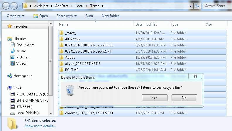 Delete Temporary Files