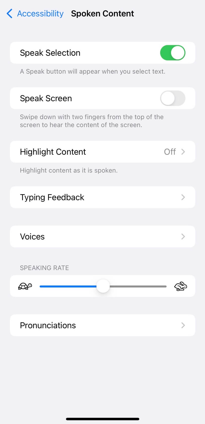 Enable Speak Selection on iPhone