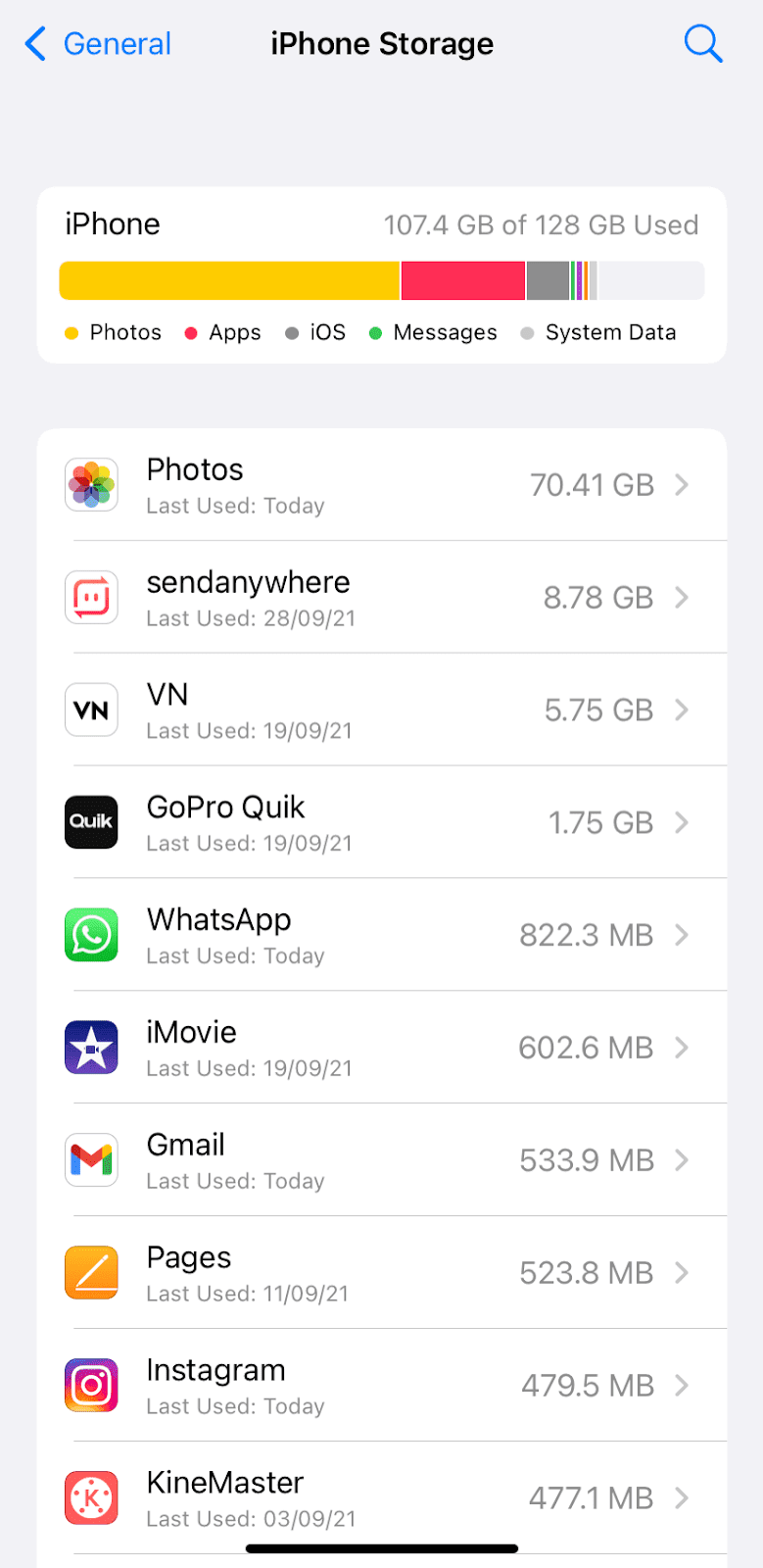 Free up iPhone storage