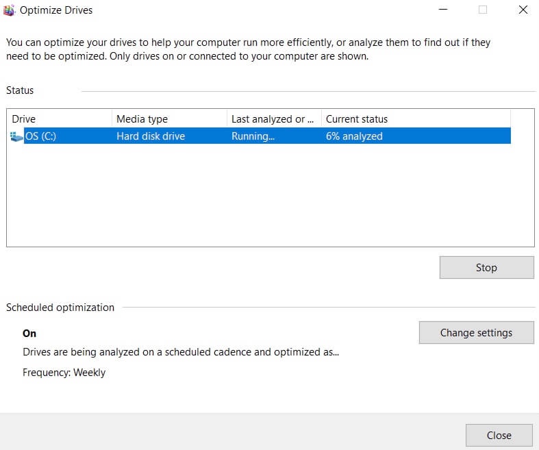 Windows Defragmenter