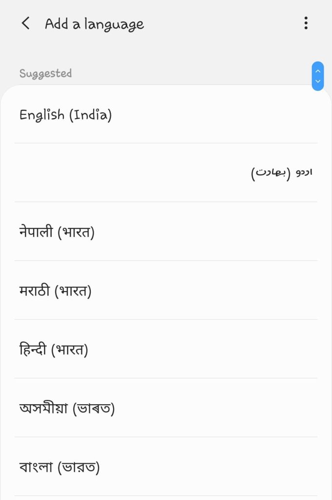 Change WhatsApp to Hindi or local language