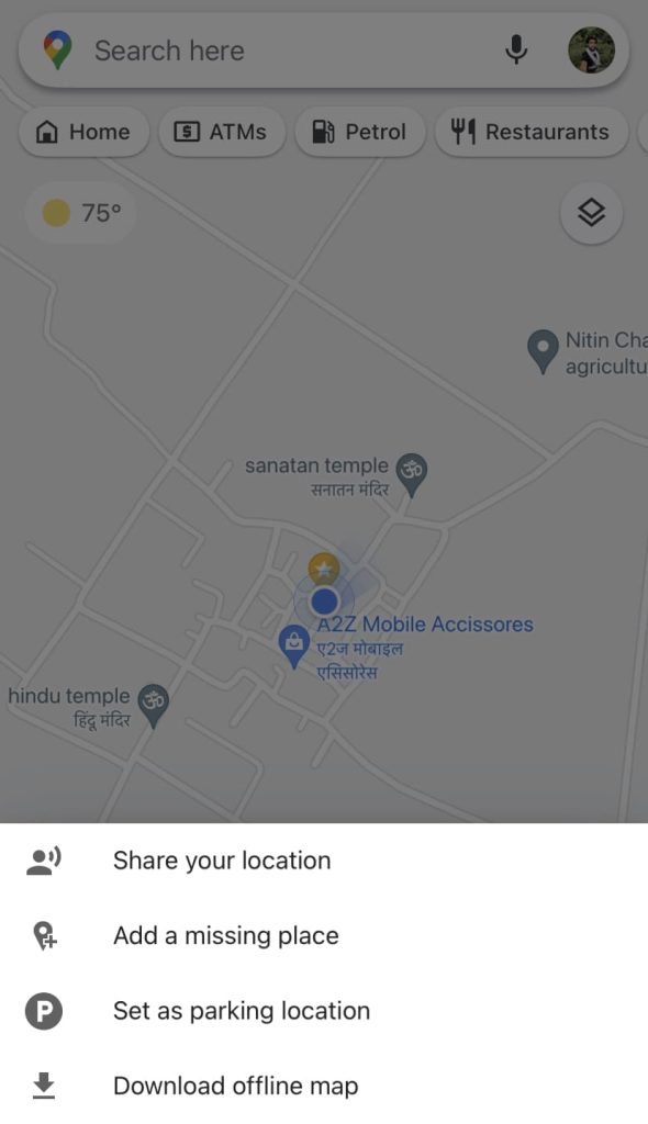Share real-time location via Google Maps