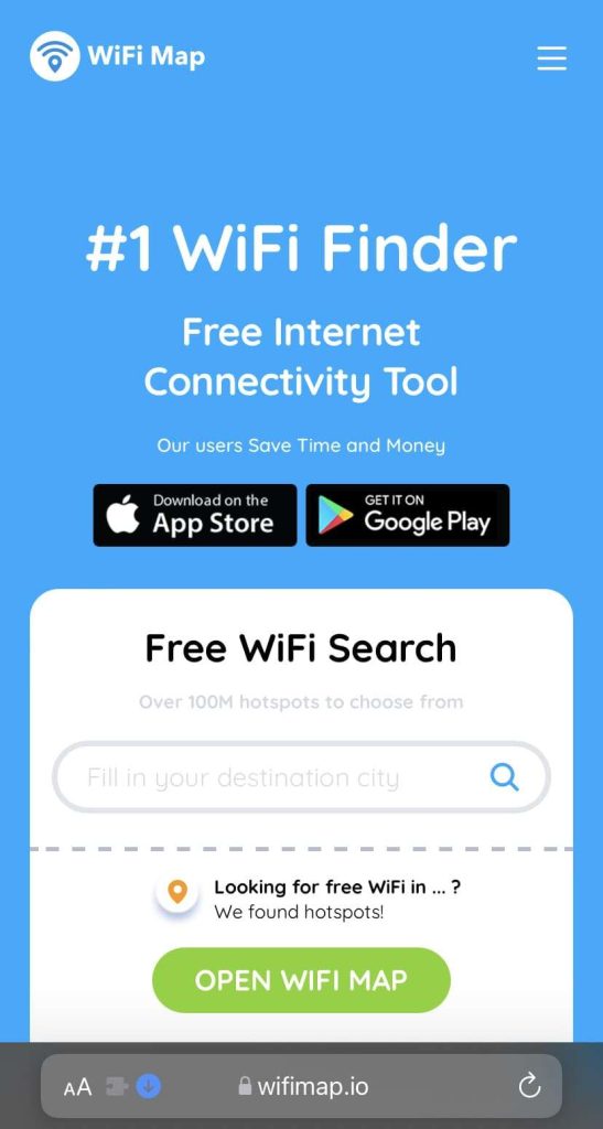 Find free Wi-Fi hotspots online