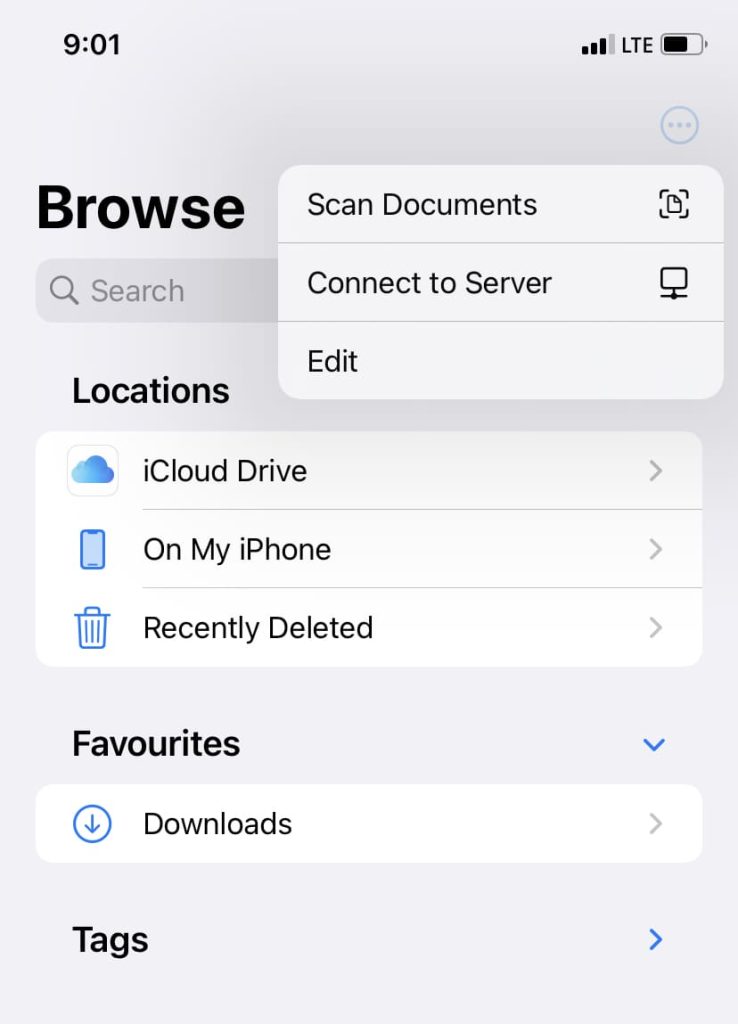Scan documents with Files app