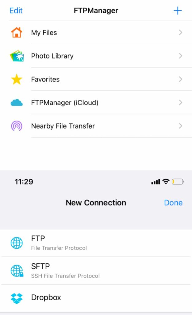 FTP Manager client app for iOS