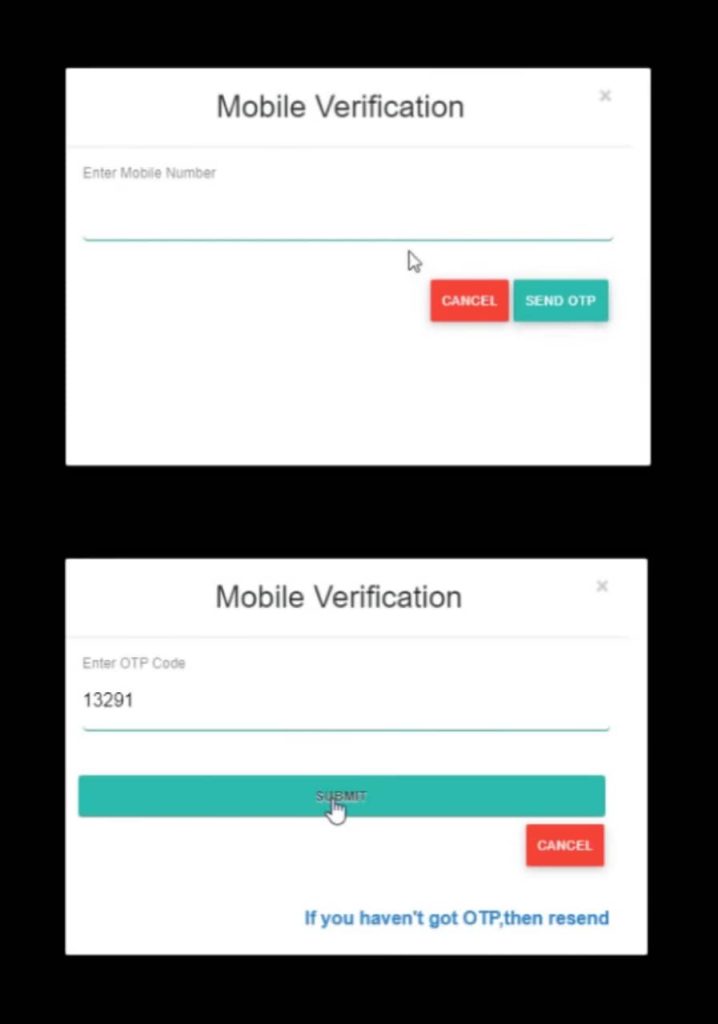 Mobile OTP verification for e-challan payment