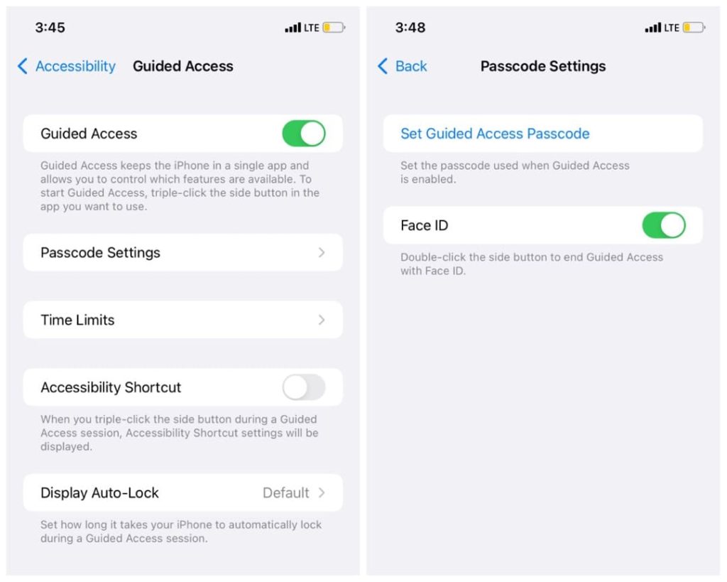 Lock iPhone apps using guided access
