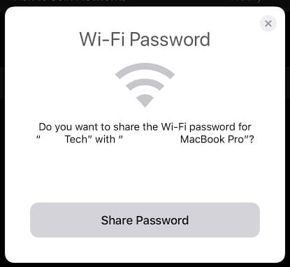 Share Wi-Fi password from iPhone to iPhone