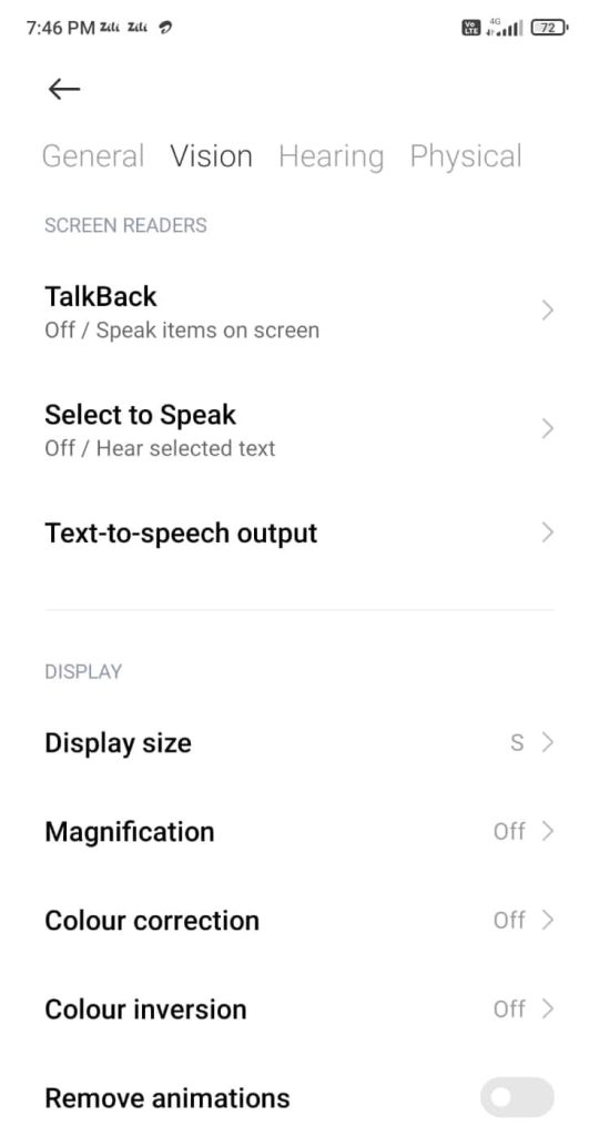 Text to Speech settings