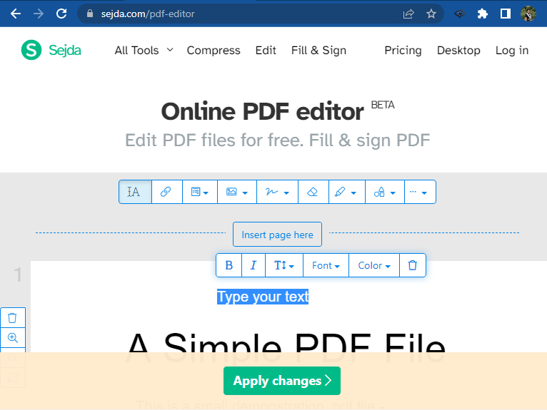 Edit PDF with online tool