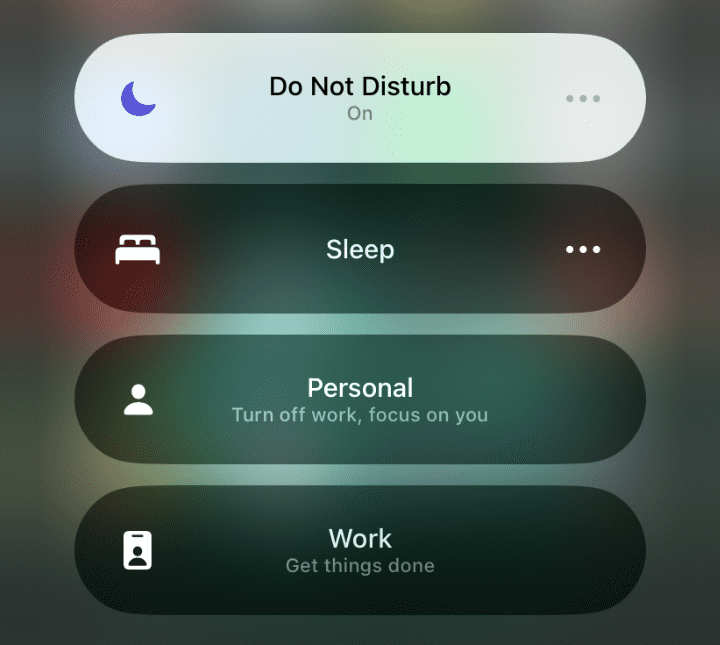 Do not disturb mode on iPhone