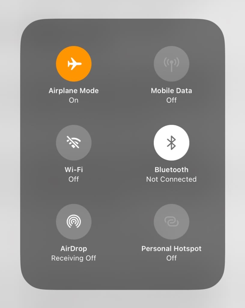 Enable airplane mode on iPhone