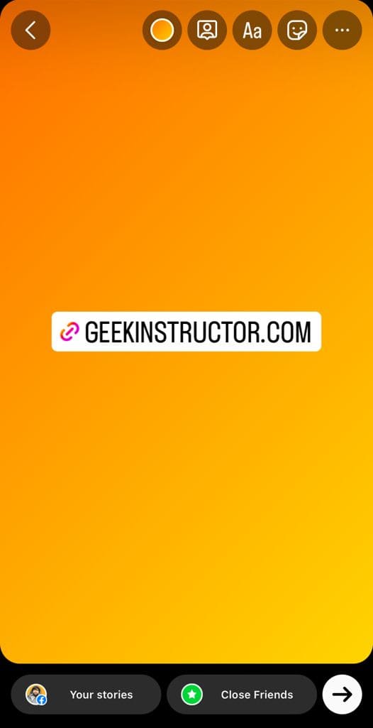 Add clickable link to Facebook story using Instagram