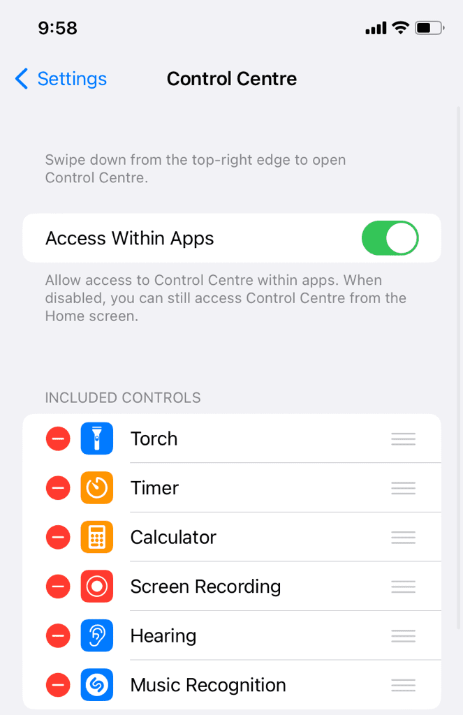 Shazam added to iPhone Control Center