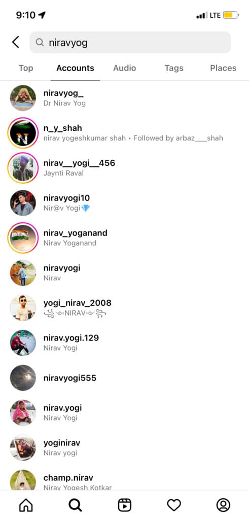 Search your friend’s username