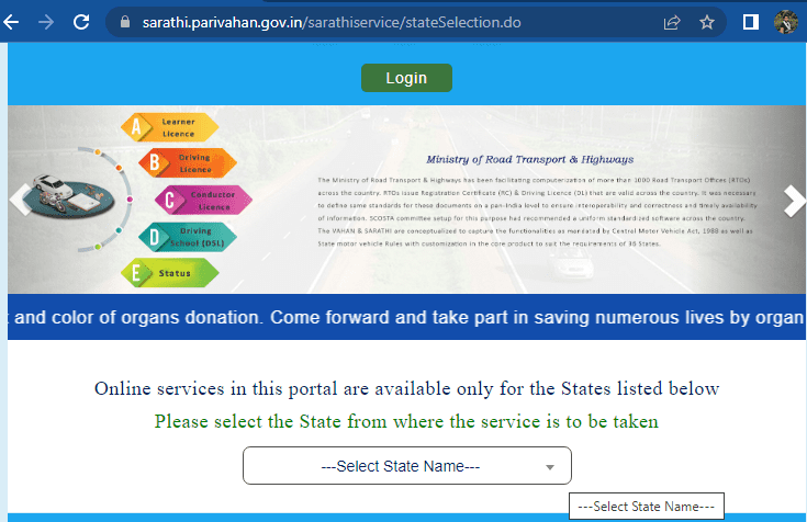 Select your state name