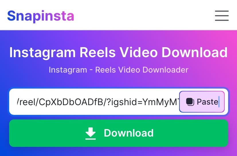 Download Instagram reel