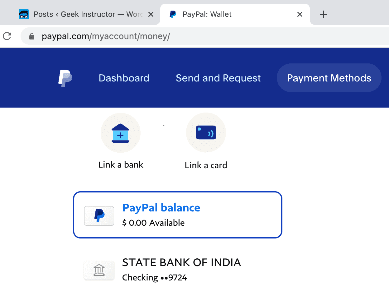 Link a credit or debit card with PayPal
