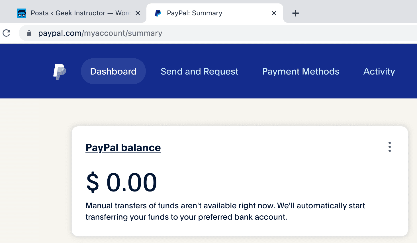 PayPal payment methods