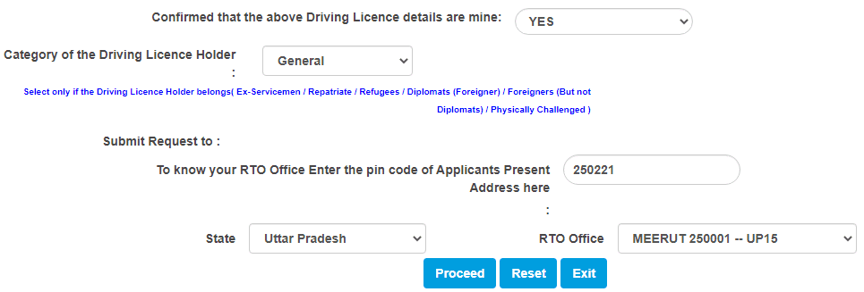 Confirm driving licence details