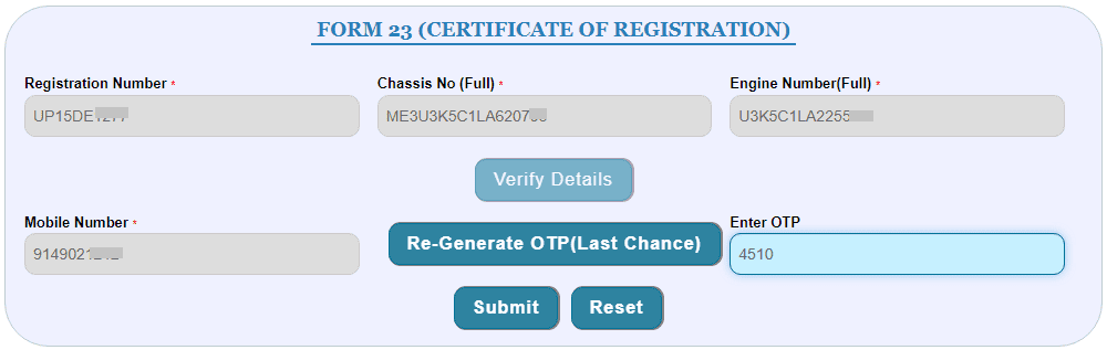 Genereate and verify OTP