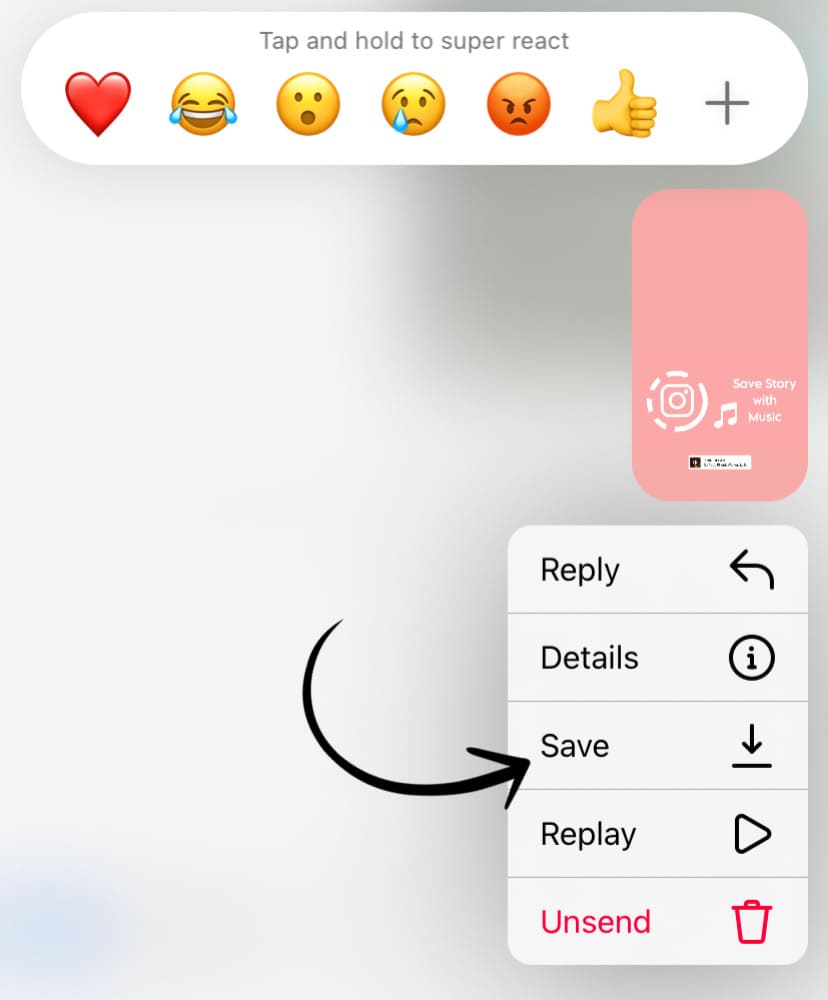 Save Instagram story with music or song