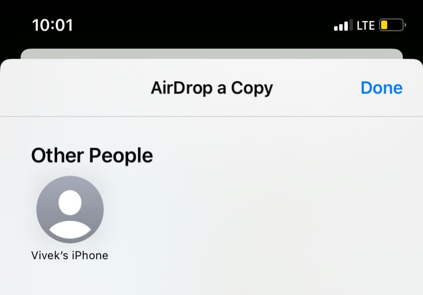 Select AirDrop device