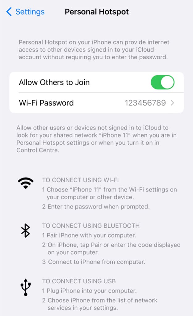 Turn off personal hotspot while using AirDrop