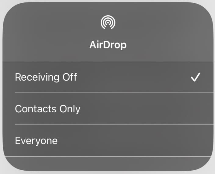 Turn on AirDrop visibility
