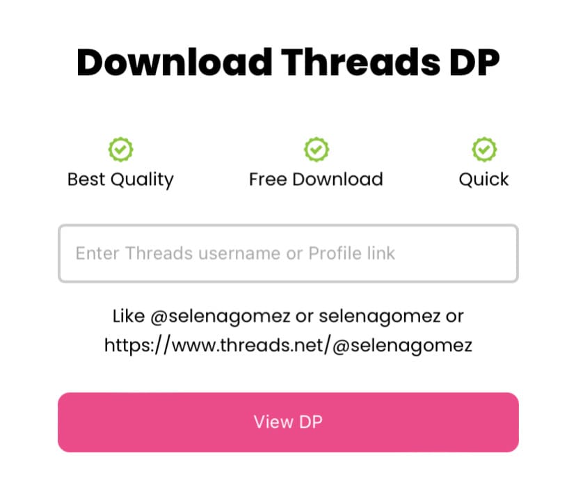 Threads DP downloader online tool