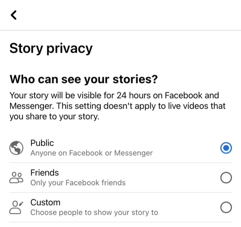 Manage who can see your stories