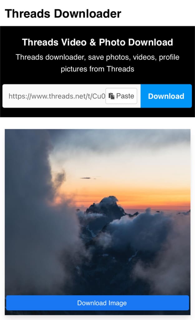 Threads photo downloader tool
