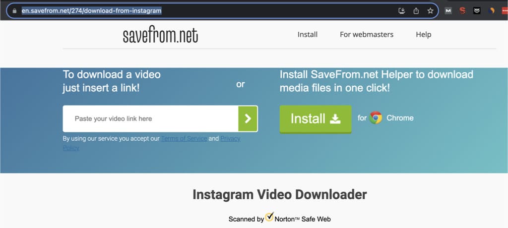 Download stories from Instagram using an online tool