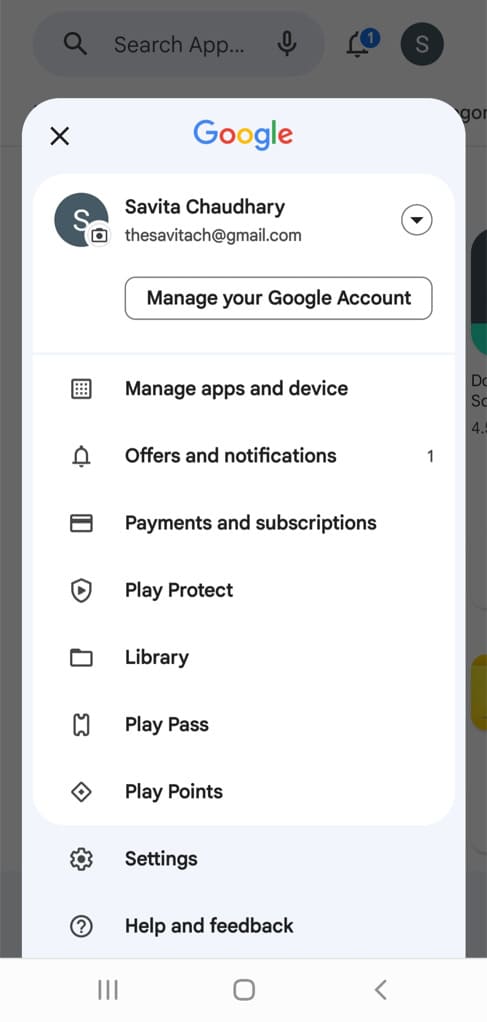 Open Play Protect on Play Store
