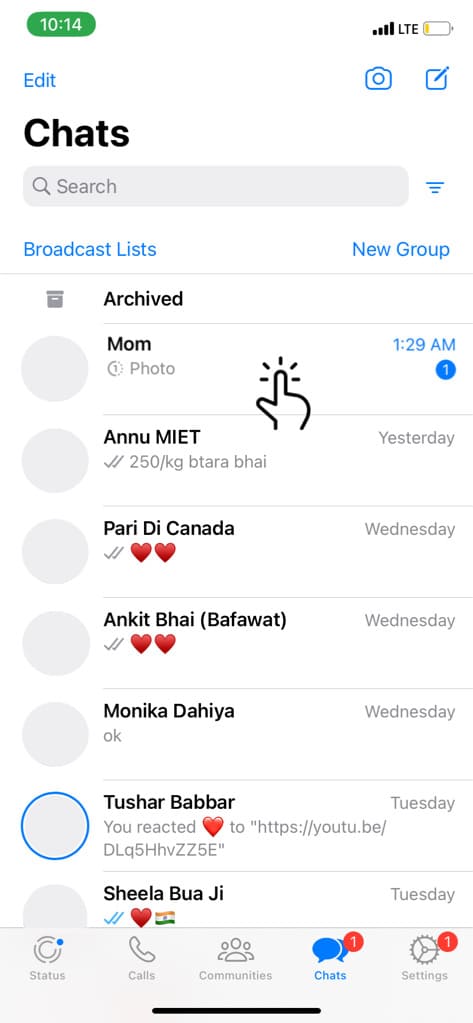 Open WhatsApp chat where you received view once photo