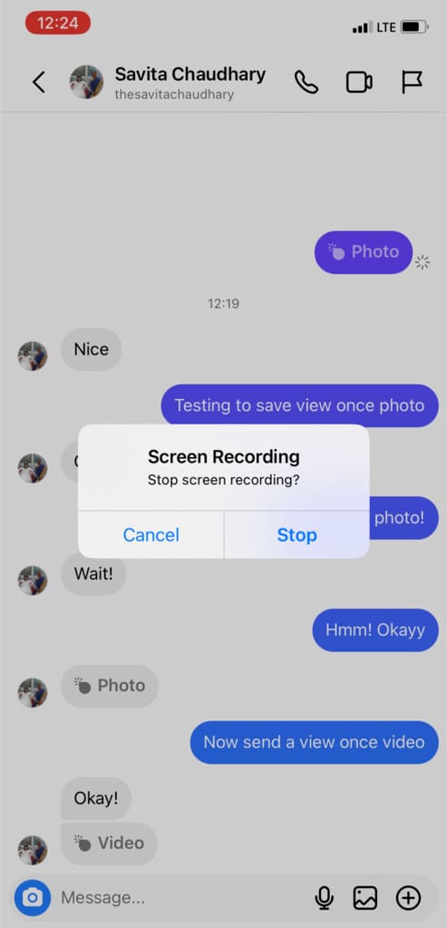 Stop recording view once video