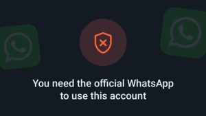 You need the official WhatsApp to use this account error fixed