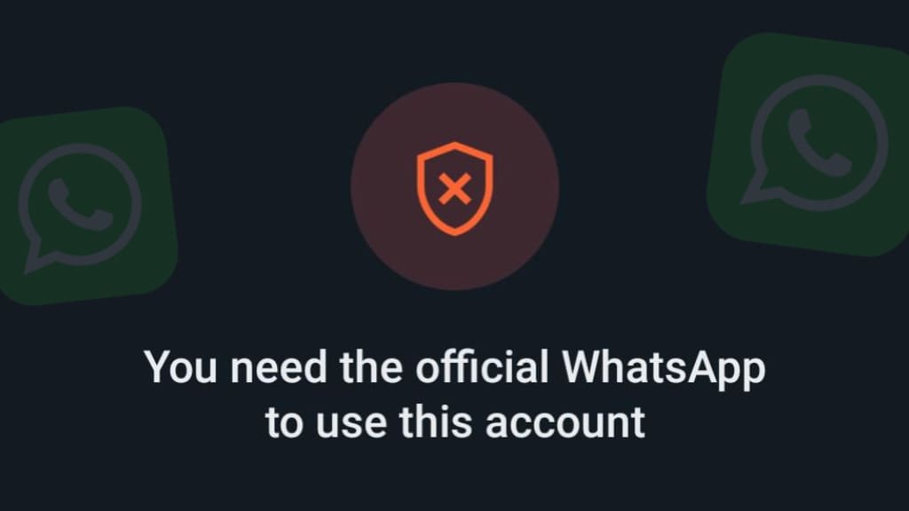 You need the official WhatsApp to use this account error fixed