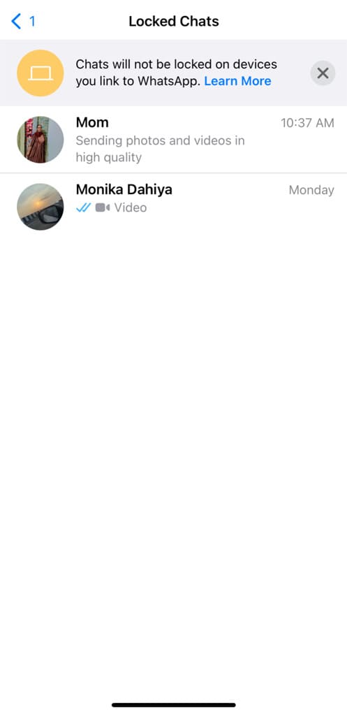 See Locked Chats on WhatsApp