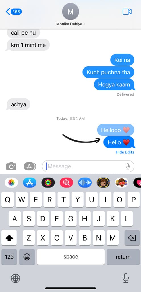 See message edit history on iPhone