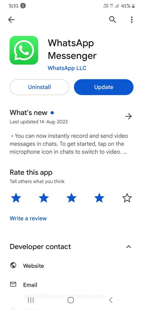 Update WhatsApp to latest version